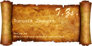 Turcsik Zsanett névjegykártya